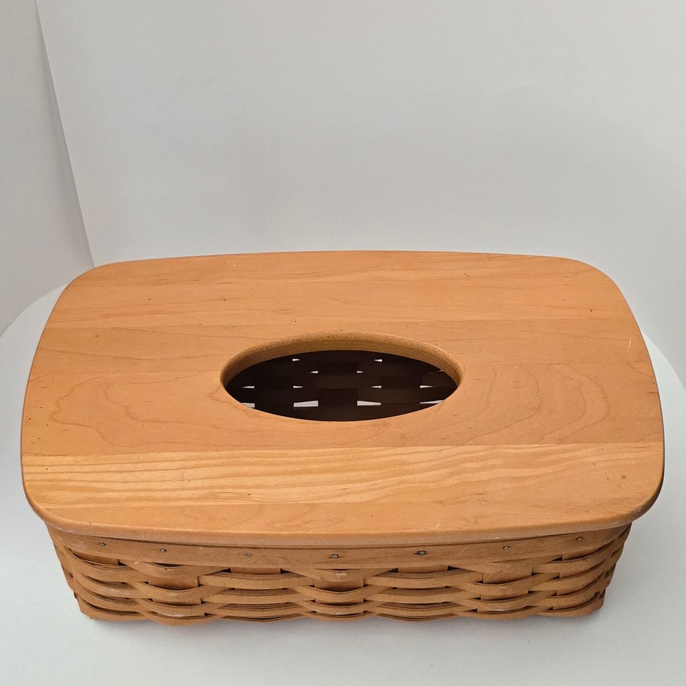 Longaberger 2002 Long Tissue Basket & Lid